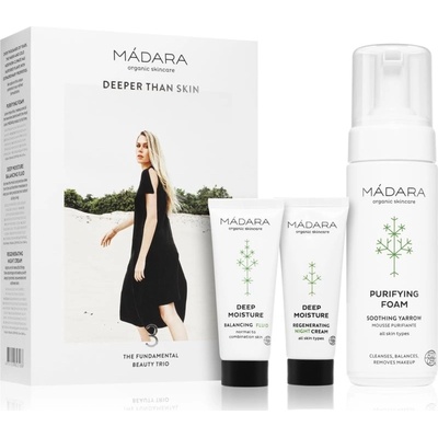 Mádara Become Organics čisticí pěna 150 ml + hydratační fluid 25 ml + regenerační noční krém 25 ml dárková sada