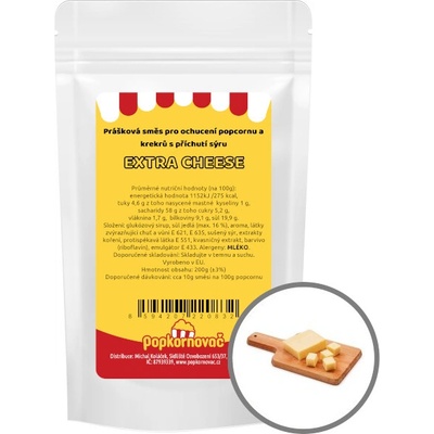 Popkornovač Príchuť na popcorn Extra cheese 200 g
