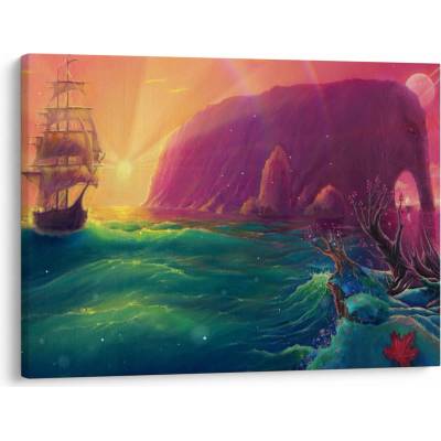 Obraz - Olejomalba, Plavba do fantastické říše, jednodílný 70x50 cm – Hledejceny.cz