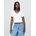 GAP Ленено кроп тениска GAP GAP | Byal | ЖЕНИ | L