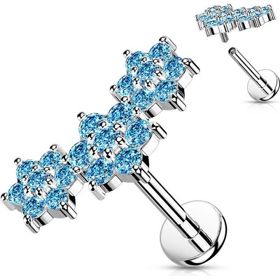 Šperky4U piercing do brady s kytičkami LB1102Q-1208