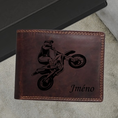 Motorkářská peněženka z pravé kůže Pánská