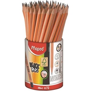 Maped Графитен молив, моливник, HB, триъгълен, MAPED "BlackPeps" 850059FC (850059FC)