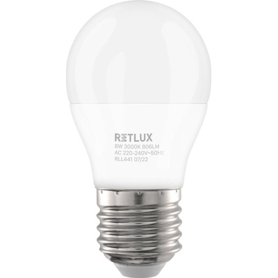 Retlux RLL 441 LED žárovka mini globe 8W E27 teplá bílá