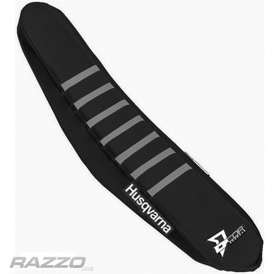 Potah sedla DCore Gripper Factory Seat Cover Husqvarna TC/FC 23-.. TE/FE 24-.. Black Grey Ribs