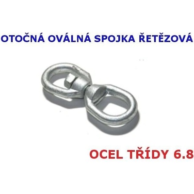 Otočné oválné oko - spojka pro řetěz - M12 - nosnost 900 kg, žárový zinek