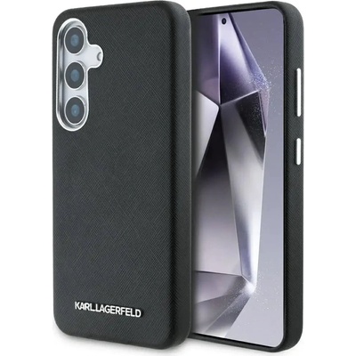 KARL LAGERFELD Saffiano Full Wrapped Elongated Metal Logo MagSafe Case за Samsung Galaxy S25+ - черен (3666339450243)