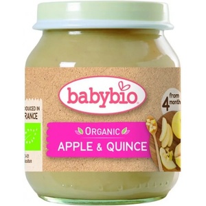 Babybio Био плодово пюре Babybio - Ябълки и дюли, 130 g (3288131500751) - baby