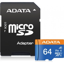 ADATA microSDXC 64GB UHS-I U1 + adapter AUSDX64GUICL10-RA1