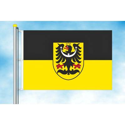 LIBEA, s.r.o. Slezská vlajka půlený list Rozměr: 30×45 cm, Uchycení: Karabiny na stožár