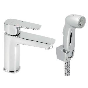 FERRO Metalia 58 - Смесител за умивалник със спрей за биде, хром 58015, 0 (58015,0)