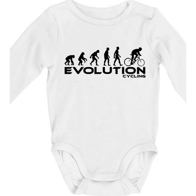 Evolúcia cyklistiky Body dojčenské s dlhým rukávom dlouhý rukáv biele