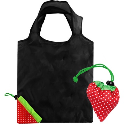 HomePRO BERRY-2 Skladacia nákupná taška JAHODA, čierna