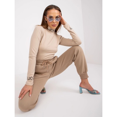 Dámské tepláky EM-DR-712.39P ex moda Béžová - tmavě