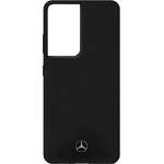 CG Mobile Samsung S21 Ultra MERCEDES-BENZ SILICONE силиконов калъф за телефон с вътрешна част от микрофибър и плюш, защита за камерата, ЧЕРЕН (MEHCS21LSILBK)