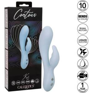 CalExotics Двоен масажор светло син California Exotics Contour Kali