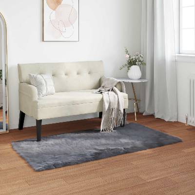 vidaXL Изкуствена овча килим TAFALLA Антрацит 80 x 150 cm Полиестер (42021588)