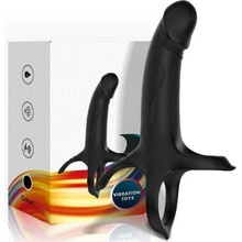 Armony Dildo With Ring & Vibrator Remote Control Black