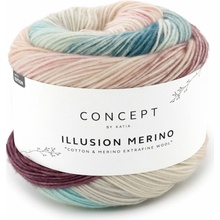 ILLUSION MERINO Katia Farby ILLUSION MERINO: 303 ružová-tyrkysová