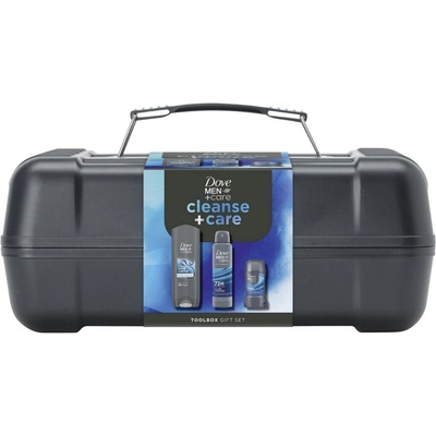 Dove advanced Men+care Clean Comfort sprchovací gél 250 ml + deospray 150 ml + tuhý antiperspirant 50 ml + BOX na náradie darčeková sada