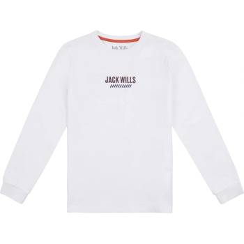 Jack Wills Детска фланелка с дълъг ръкав Jack Wills Ski Long Sleeve Tee Children's - Bright White