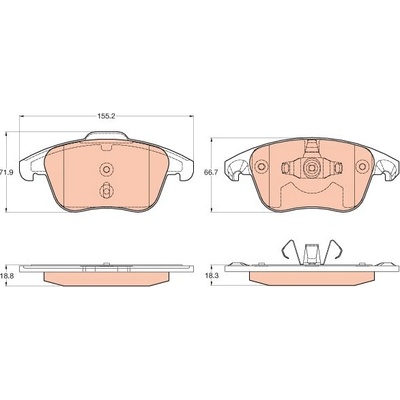 TRW Sada brzdových platničiek kotúčovej brzdy GDB2025