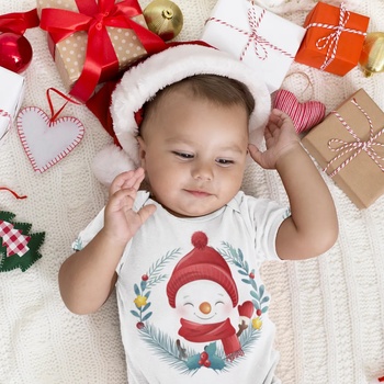 Image 1 of Бяло бебешко боди Showman