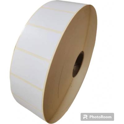 Papierová Etiketa 50 mm x 30 mm, Matný papier, Biela, Dutinka 40 mm, 7000 ks/kotúč, Permanentné lepidlo, Priemer kotúča 193 mm
