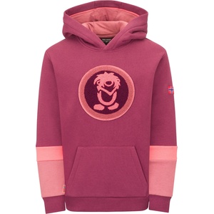 TROLLKIDS Детски суичър Trollkids Kid's Troll Sweater XT Hoodie - Deep Ruby / Frozen Berry / Pink Salmon - размер 128 (EU) (704-5513-0615)
