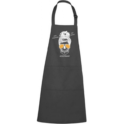 Dobrý Triko Zástěra s potiskem Život mámy Antracitová