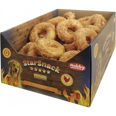 NOBBY Лакомство StarSnack 2в1 Barbecue Donut Chicken - 54% пиле и 38% сурова кожа, 10 см, 110 гр - 1 бр, NOBBY Германия - 50456