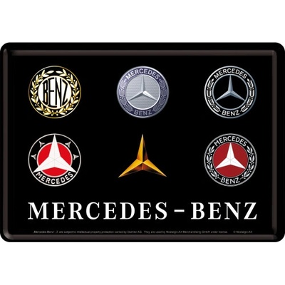 Postershop Plechová pohlednice - Mercedes-Benz (Logo Evolution)
