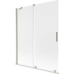Mexen Velar двукрила плъзгаща се душ кабина 140 x 150 см, матирано, матиран никел - 896-140-000-31-97 (896-140-000-31-97)