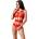 Боди с интимен отвор, секси разрези - BS083 Body Red S/M/L (D-227388)