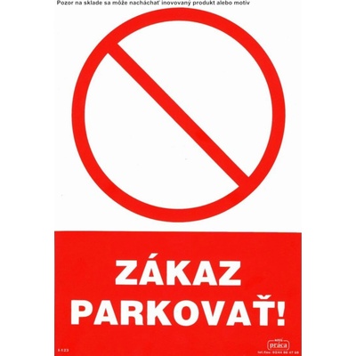 Piktogram Zákaz parkovať !A4 Plast