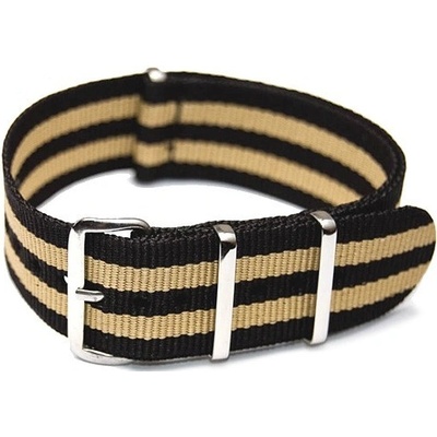 NATO Strap Béžová / černá NTS020 šíře