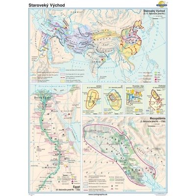 Cartographia Staroveký Východ (100x140 cm), nástenná, fóliovaná, lištovaná