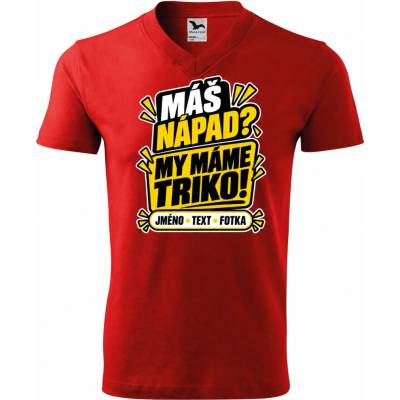 Dobrý Triko pánské V tričko s vlastním motivem červená