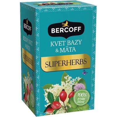 Bercoff Superherbs kvet bazy & mäta bylinný čaj 15 x 2 g