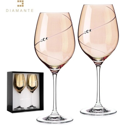 Diamante Silhouette Amber sklenice na víno 2 x 470 ml