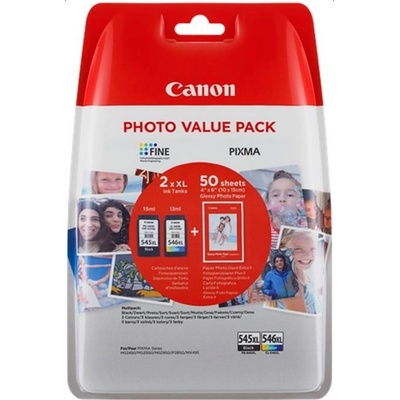 Canon Мастило Canon Pg545/Cl546Xl Pvp за PIXMA iP2850 MG2450 MG2500 MG2550 MG2950 MX495 MG2550S TS3150 TS3151 TS3350 TS3351 (8286B011AA)