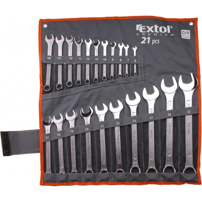 Súprava očkoplochých kľúčov EXTOL PREMIUM kľúče očkoploché, 6-32mm, CrV, 6335 (6335)