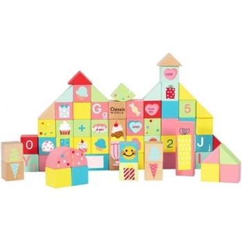 Classic World Детски дървен конструктор от 68 части - Сладкиши