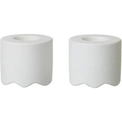 LUBECH LIVING Keramický svícen Wave SET/2ks bílý