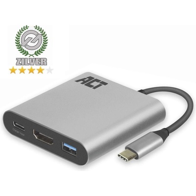 ACT Адаптер act usb-c към hdmi 4k, usb-c/hdmi/usb-a - ewent-act-ac7022 (ac7022)