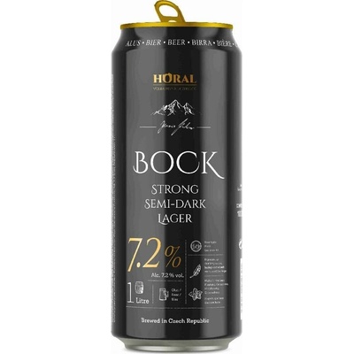 Horal BOCK Semi-dark Lager 7,2 % 1 l (plech)