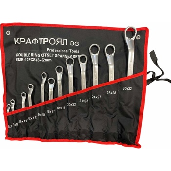 KraftRoyal Комплект комбинирани гаечни ключове 12 части 6-32mm KraftRoyal (1725)