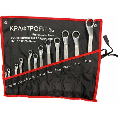 KraftRoyal Комплект комбинирани гаечни ключове 12 части 6-32mm KraftRoyal (1725)