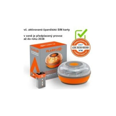 Nouzové světlo s geolokačním systémem, s DGT 3.0 a certifikace V16 (SIM karta Španělsko platná do roku 2038)