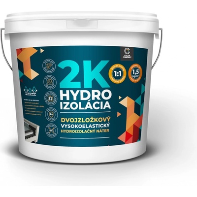 COLOR COMPANY HYDROIZOLÁCIA 2K dvojzložková 6 kg Sivá